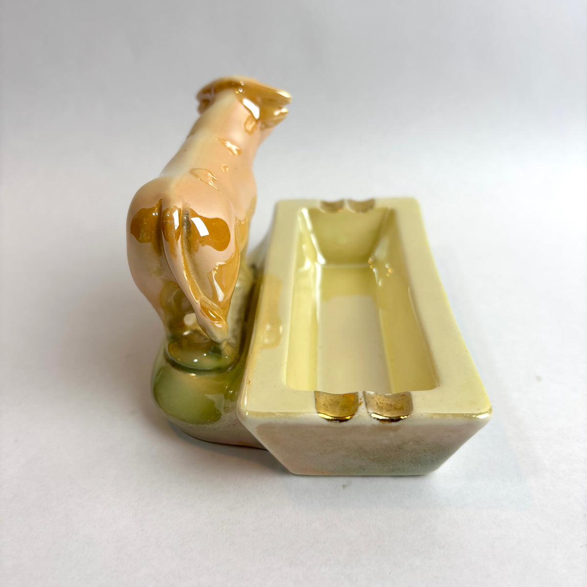 Wembley Ware Trough Ashtray with Bull – Tan Glaze