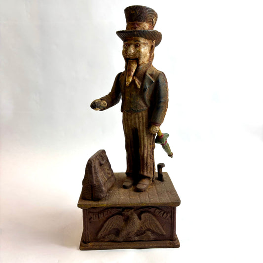 Antique Cast Iron Mechanical Bank – “Uncle Sam” (c. 1886, Shepard Hardware Co.)