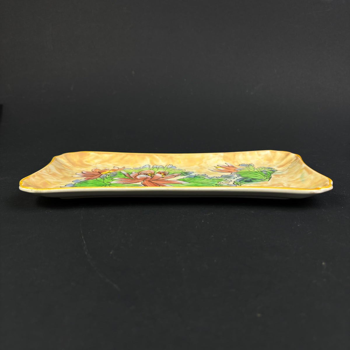 Royal Doulton "Water Lily" D6343 Art Deco Sandwich Serving Plate – Hand Decorated