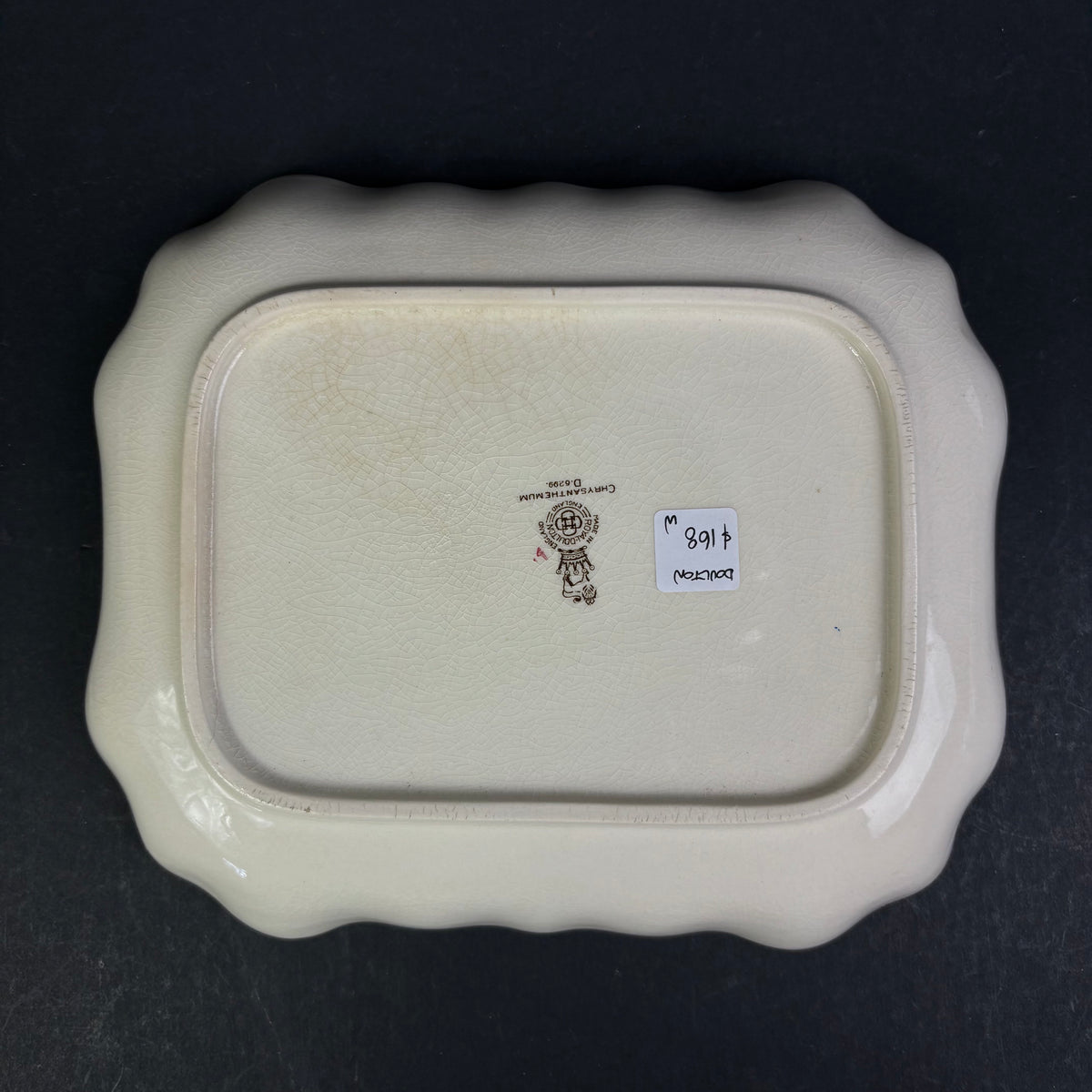 Royal Doulton "Chrysanthemum" D6399 Art Deco Serving Plate – Hand Decorated Floral Platter