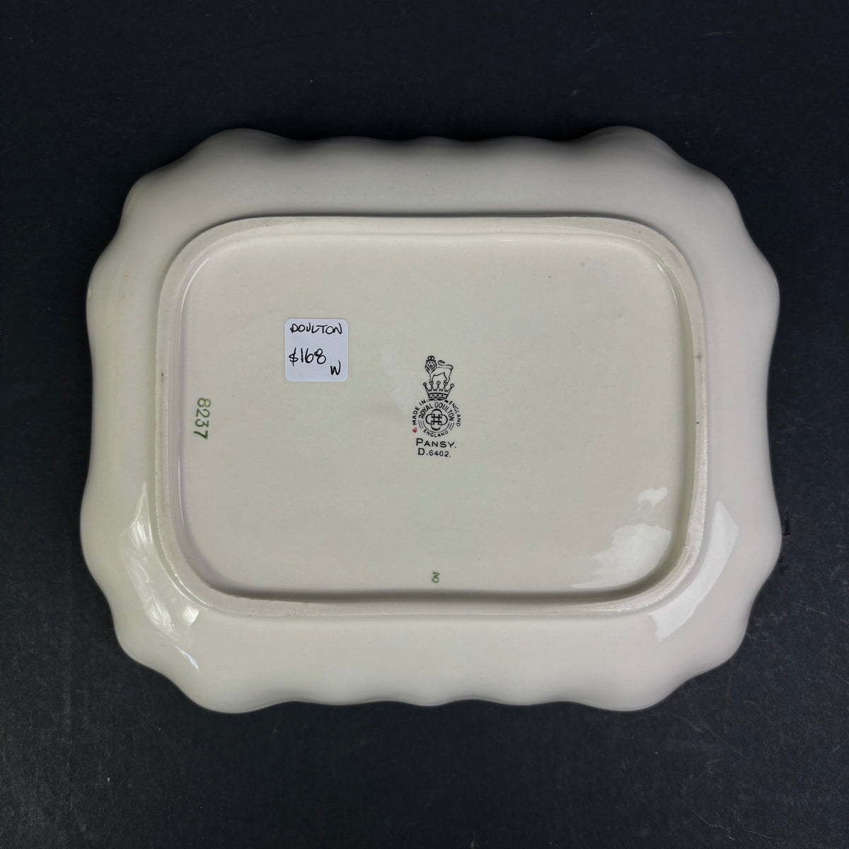 Royal Doulton "Pansy" D6402 Art Deco Serving Plate – Hand Decorated Floral Platter
