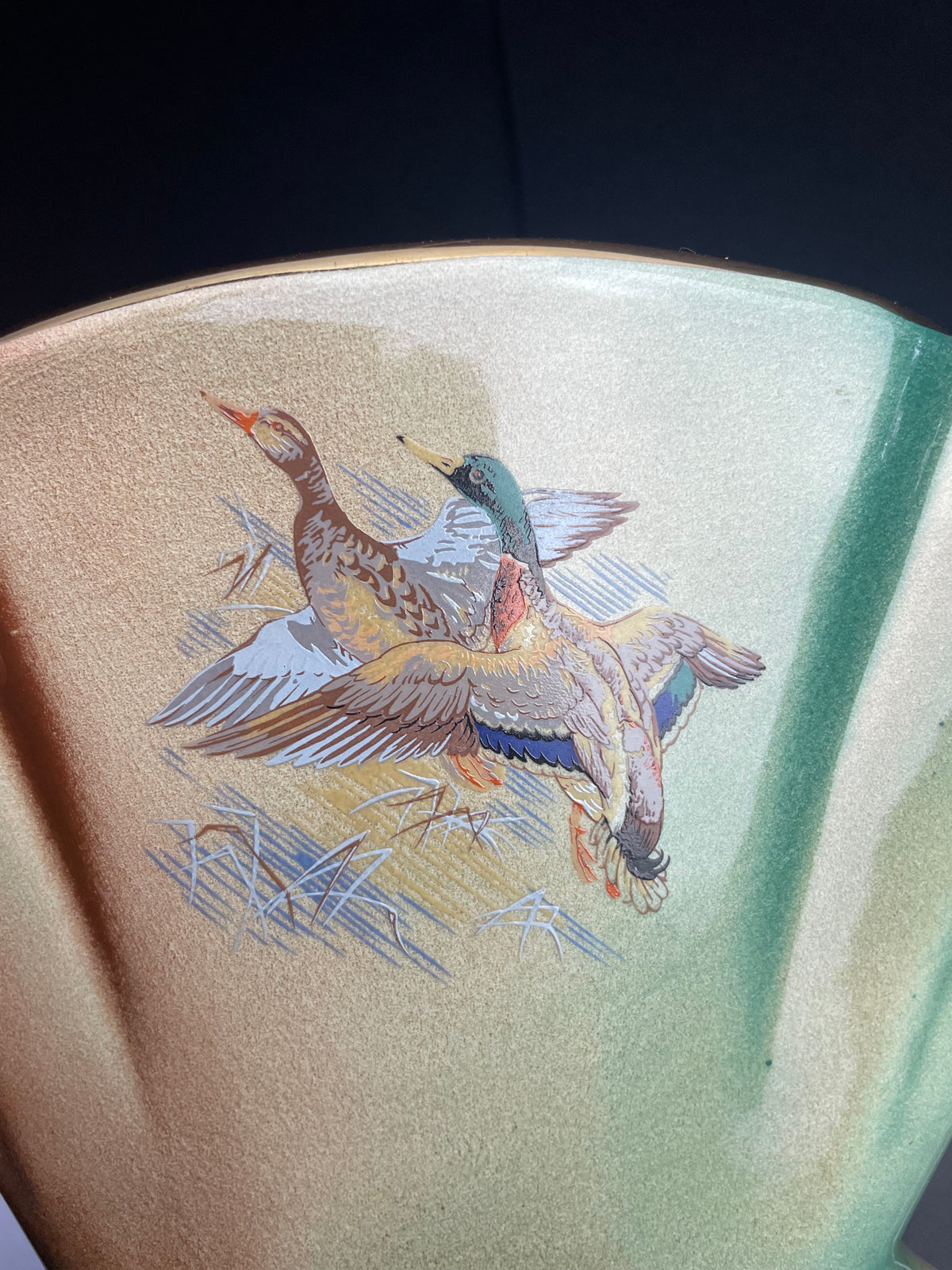 Wembley Ware Fan Vase – Duck Transfer, Large 31.5cm