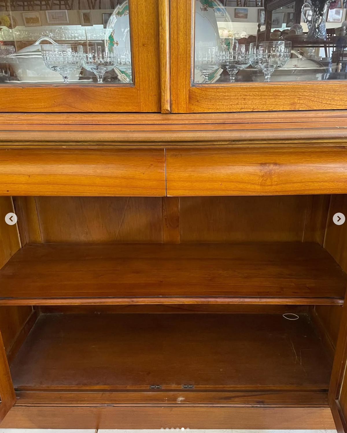 Vintage Pine Glazed Bookcase – Colonial Style Display Cabinet