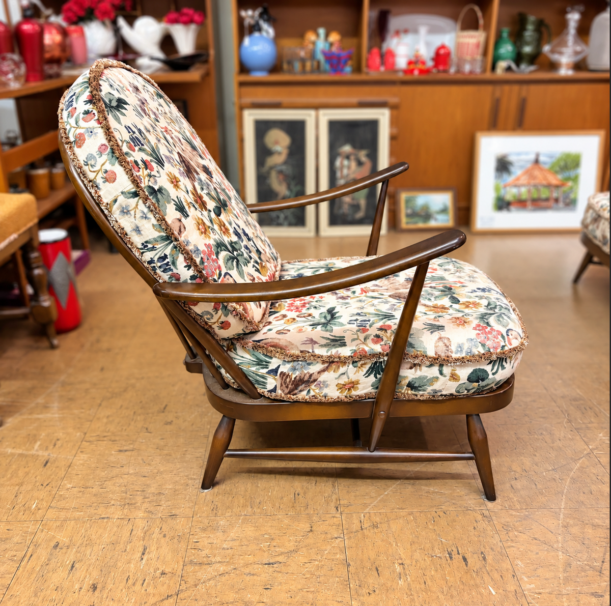 Vintage Ercol Windsor Three Piece Lounge Suite – Sofa & Two Armchairs