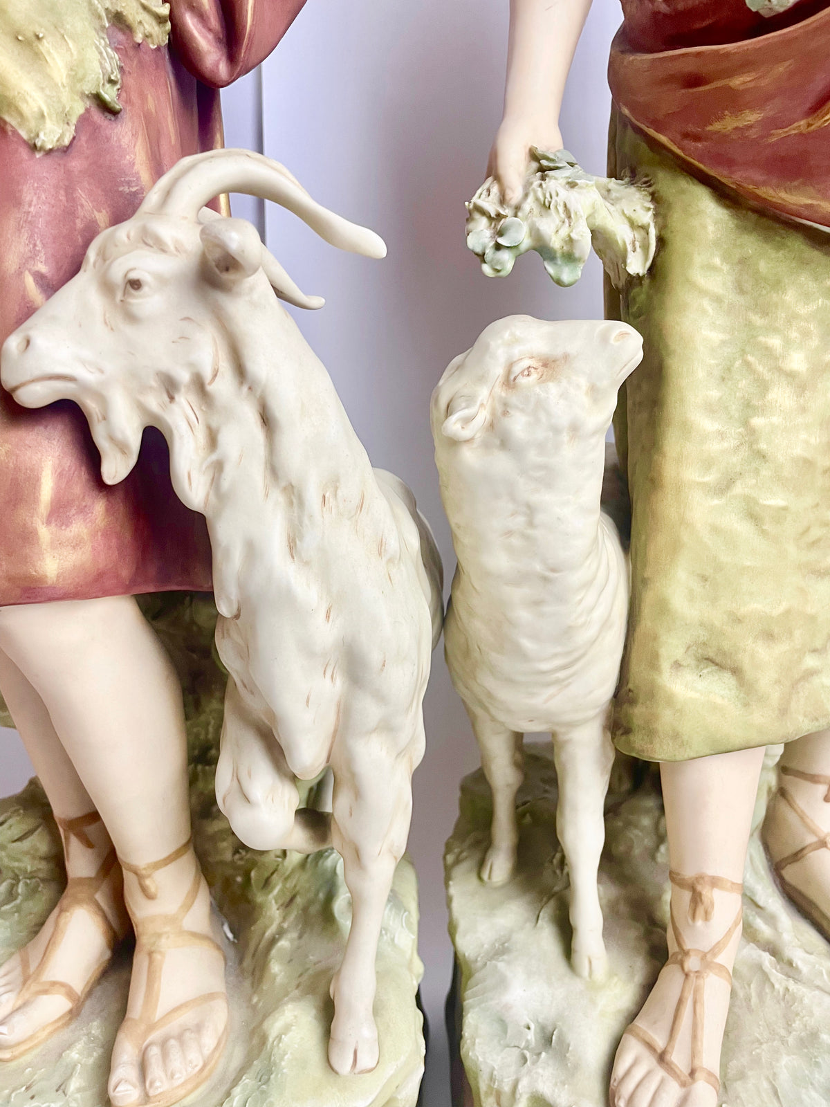 Large Pair Royal Dux Bohemia Figures – Shepherd & Shepherdess, c.1900s (63cm)