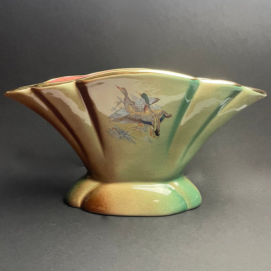 Wembley Ware Fan Vase – Duck Transfer, Large 31.5cm