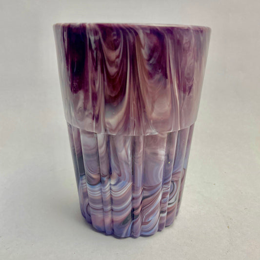 Victorian Henry Greener Purple Slag Glass Tumbler – c1890