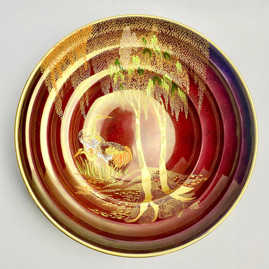 Carlton Ware “Rouge Royale” Bowl – Art Deco Hand-Painted Lustre, 23cm