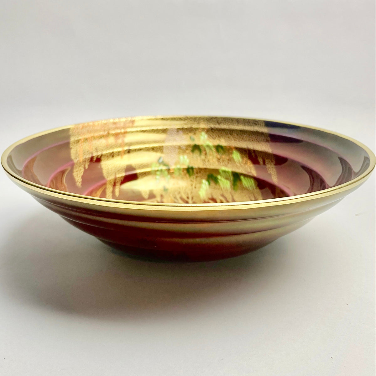 Carlton Ware “Rouge Royale” Bowl – Art Deco Hand-Painted Lustre, 23cm