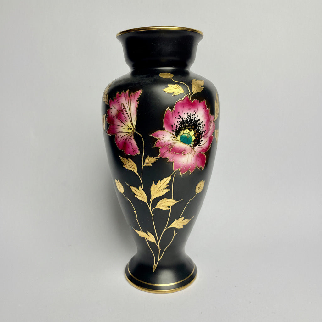 Pair of Hand-Painted Falcon Ware Vases – Floral Design – c1920s – 27cm