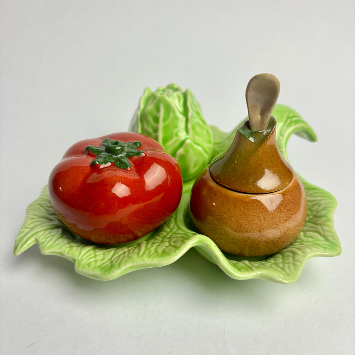 Wembley Ware Cruet Set – Complete with Lid & Spoon – Vintage WA Pottery