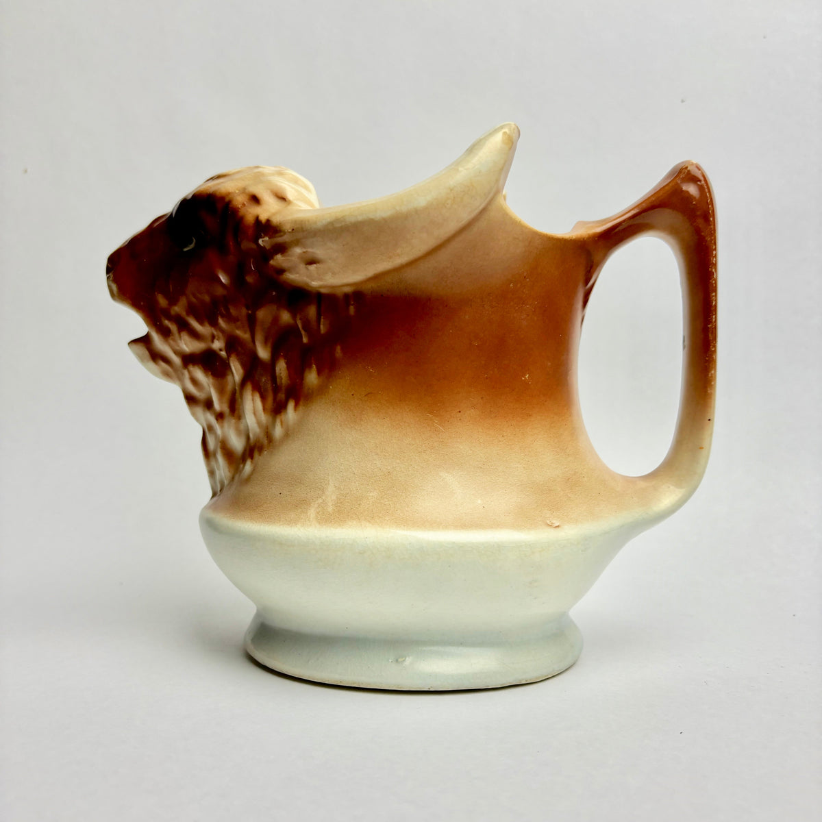 Vintage Austrian Bison Head Jug / Pitcher – Figural Buffalo – c.1920s Hunting Lodge