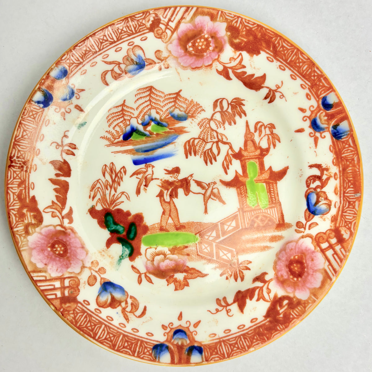 Rare Hilditch & Sons Chinoiserie Tea Set c1840 – Fisherman & Cormorants – 33pc