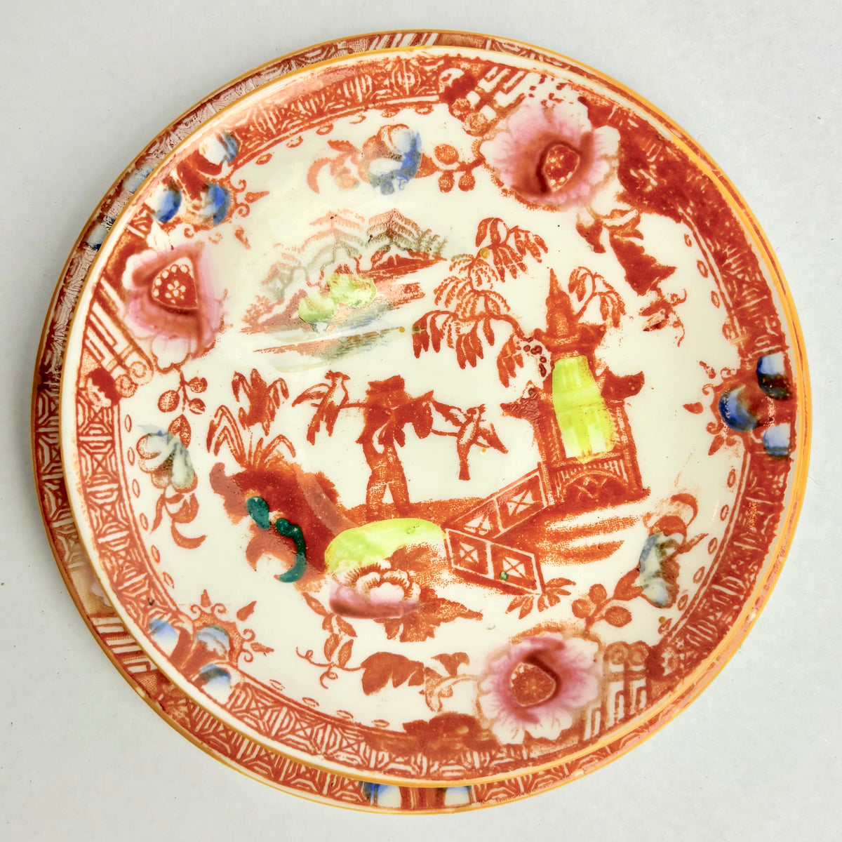 Rare Hilditch & Sons Chinoiserie Tea Set c1840 – Fisherman & Cormorants – 33pc