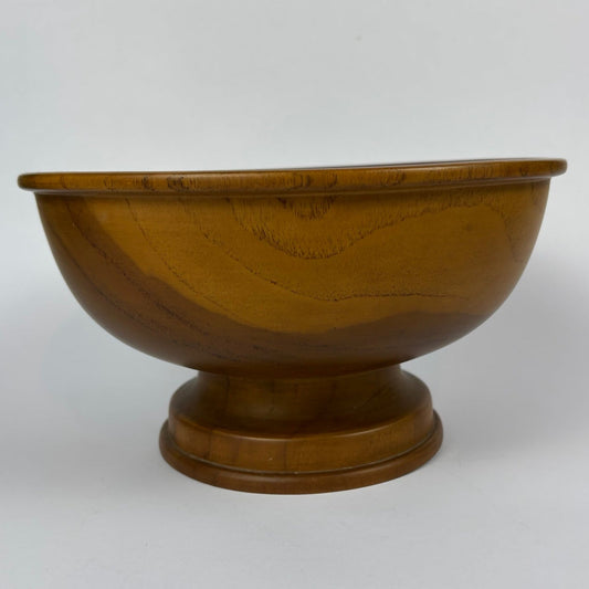 Turned Wooden Pedestal Bowl, view 1