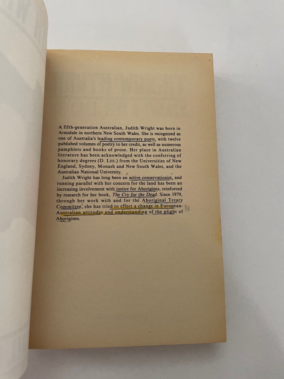 We Call for a Treaty by Judith Wright ~ 1985 ~ Softcover