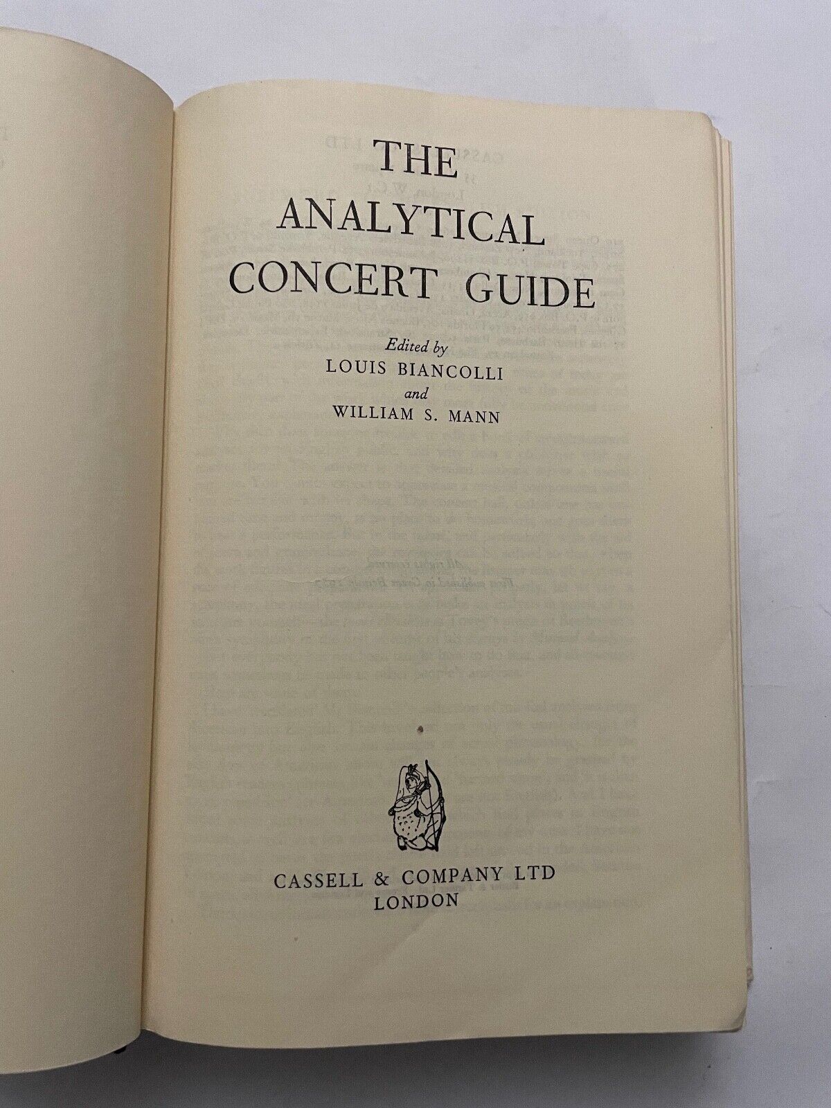 The Analytical Concert Guide by Louis Brancolli & William Mann