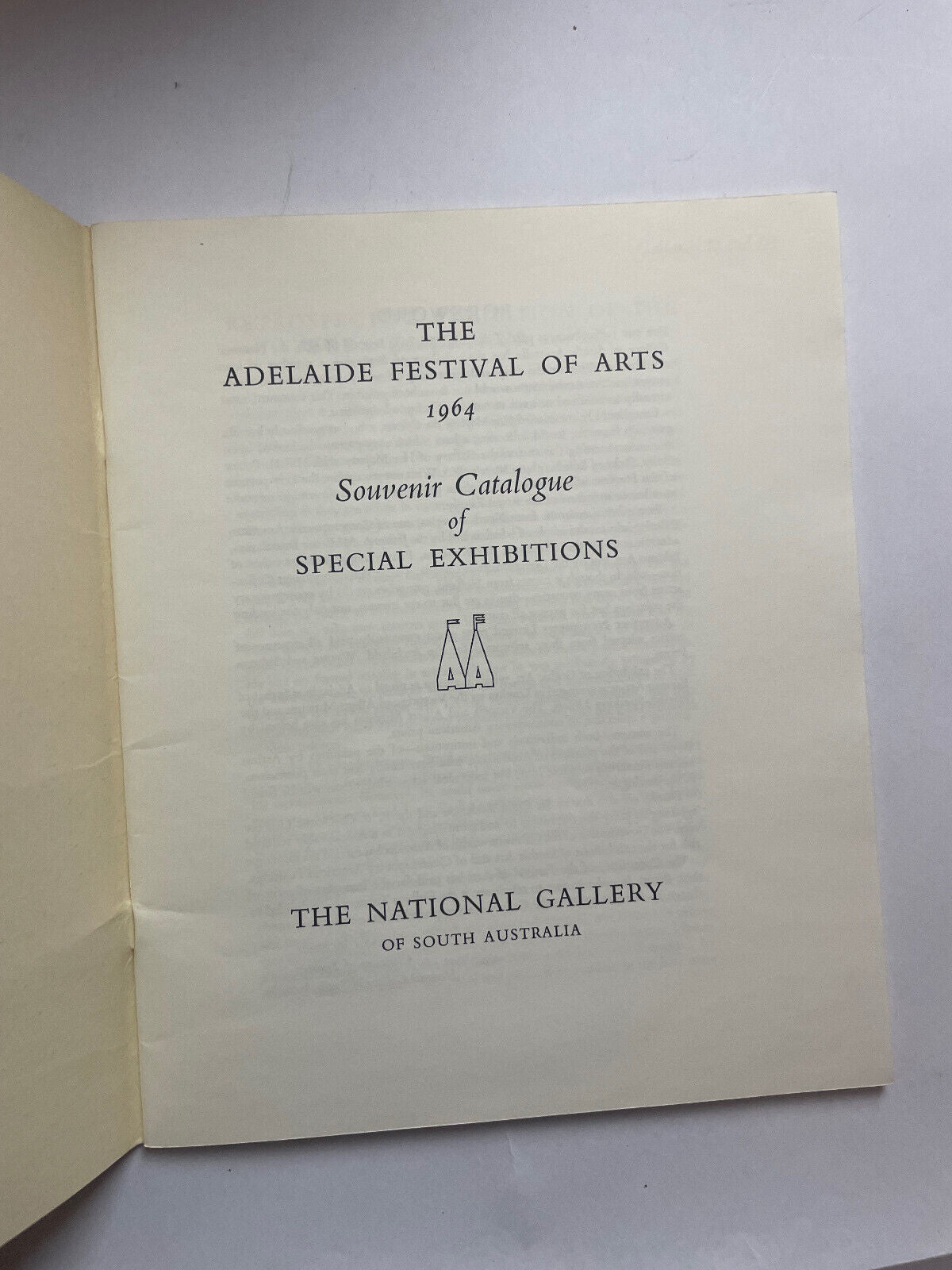 1964 SPECIAL EXHIBITIONS AT THE NATIONAL GALLERY OF SOUTH AUSTRALIA Catalogue