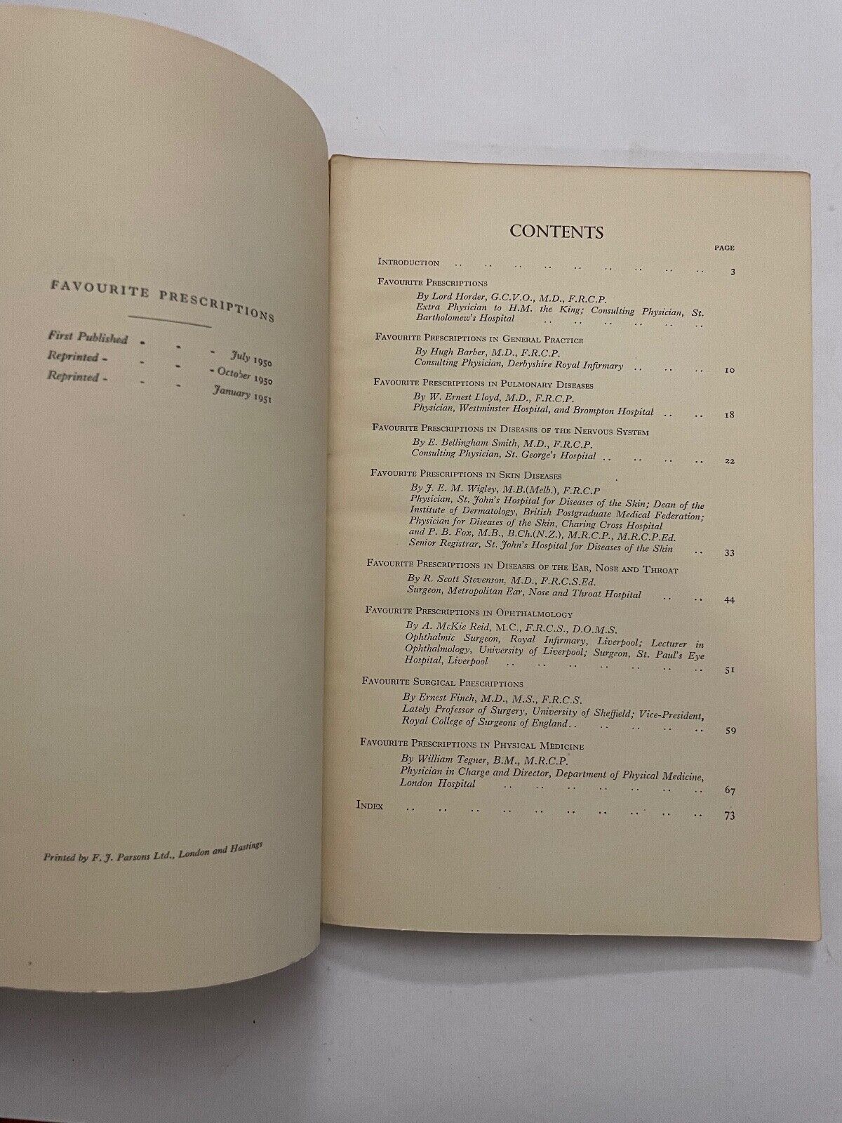 Favourite Prescriptions Sir Heneage Ogilvie and William A.R. Thomson