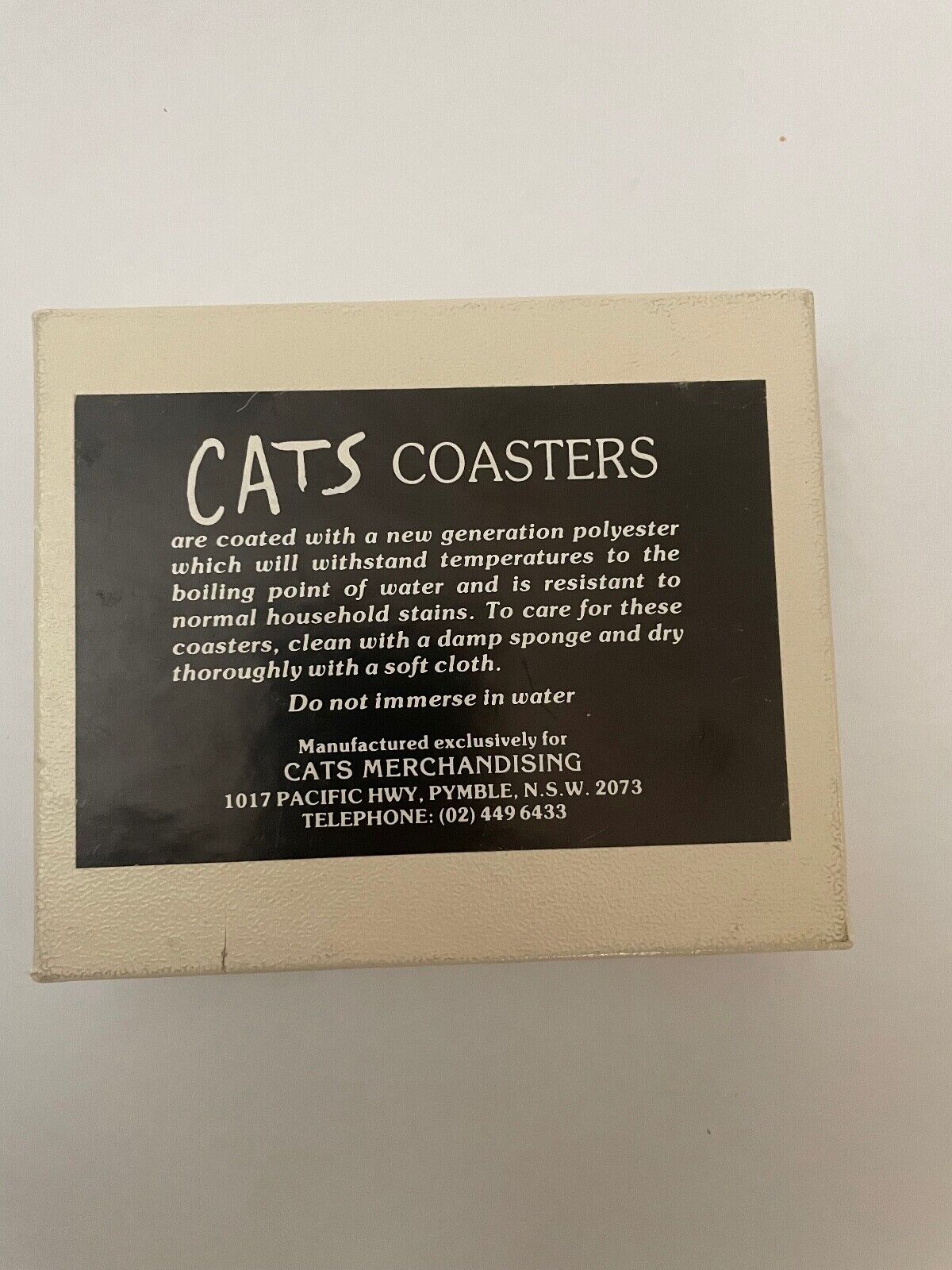 CATS the Musical drinks coaster set boxed, VGC scarce