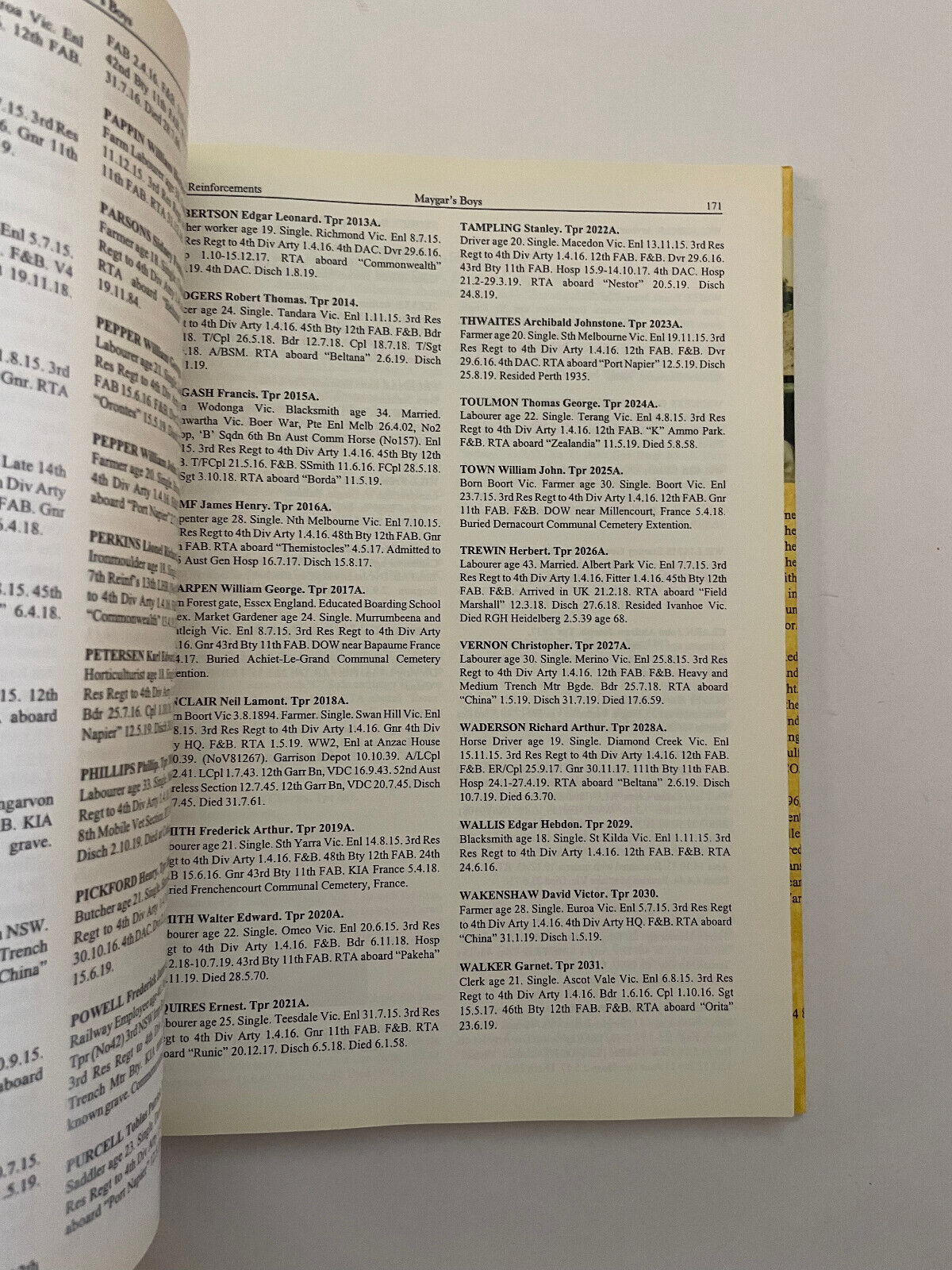 Maygar’s Boys – A Biographical History of the 8th Light Horse Regiment AIF 1914-