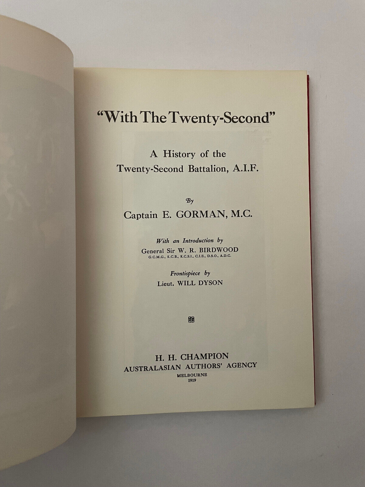 With the Twenty Second A History of the Twenty-Second Battalion AIF (2nd ed)