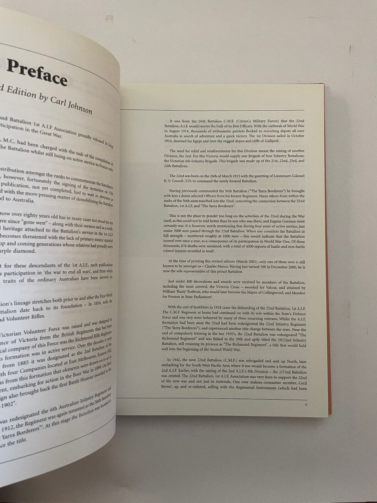 'With The Twenty-Second'. A History of the Twenty-Second Battalion AIF Hardcover