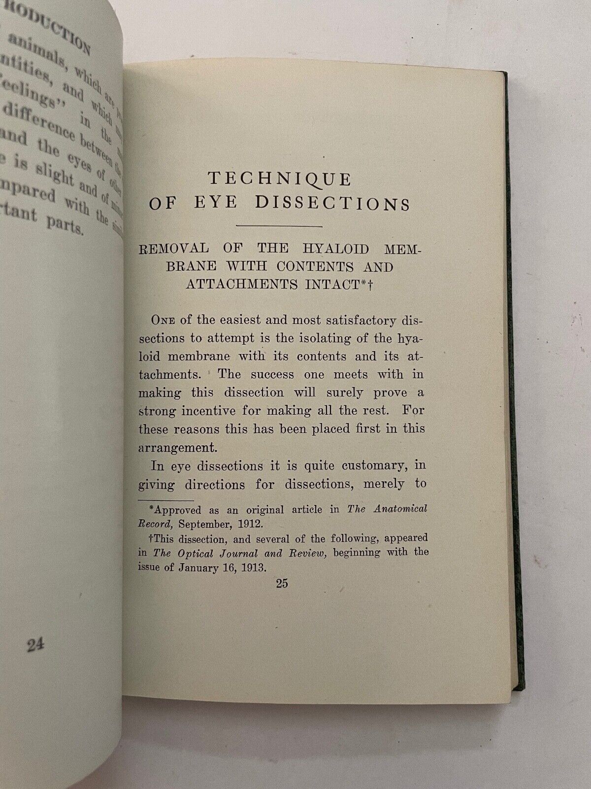 Technique of Eye Dissections by Frederic A Woll