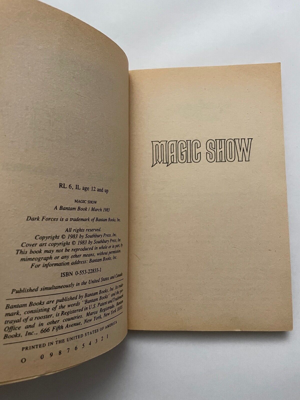 Magic Show (Dark Forces) by Laurie Bridges  & Paul Alexander (Paperback, 1984)