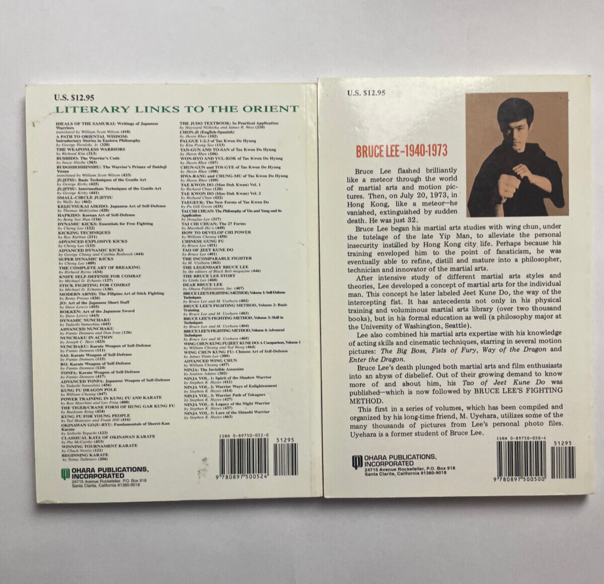 Bruce Lee's Fighting Method two books Vol 1 0897500504 & Vol 3 0897500520