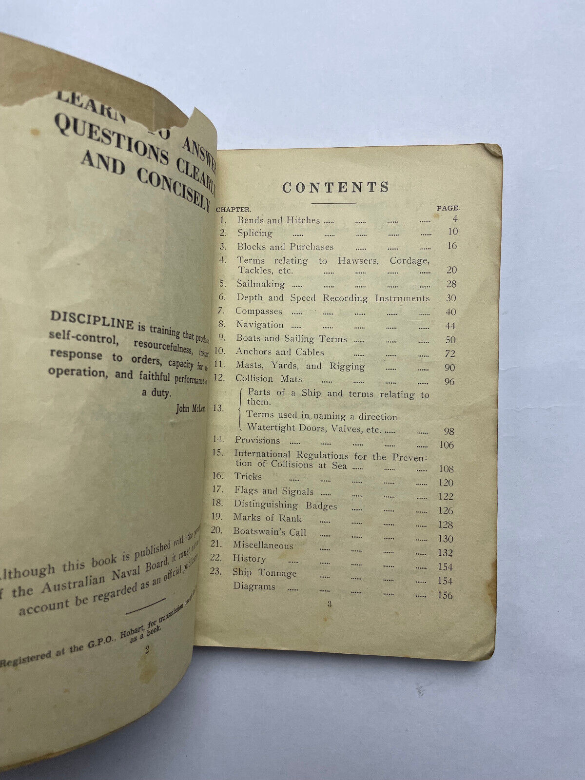 1000 Questions and Answers in Practical Seamanship CPO John McLean, Hobart 1944