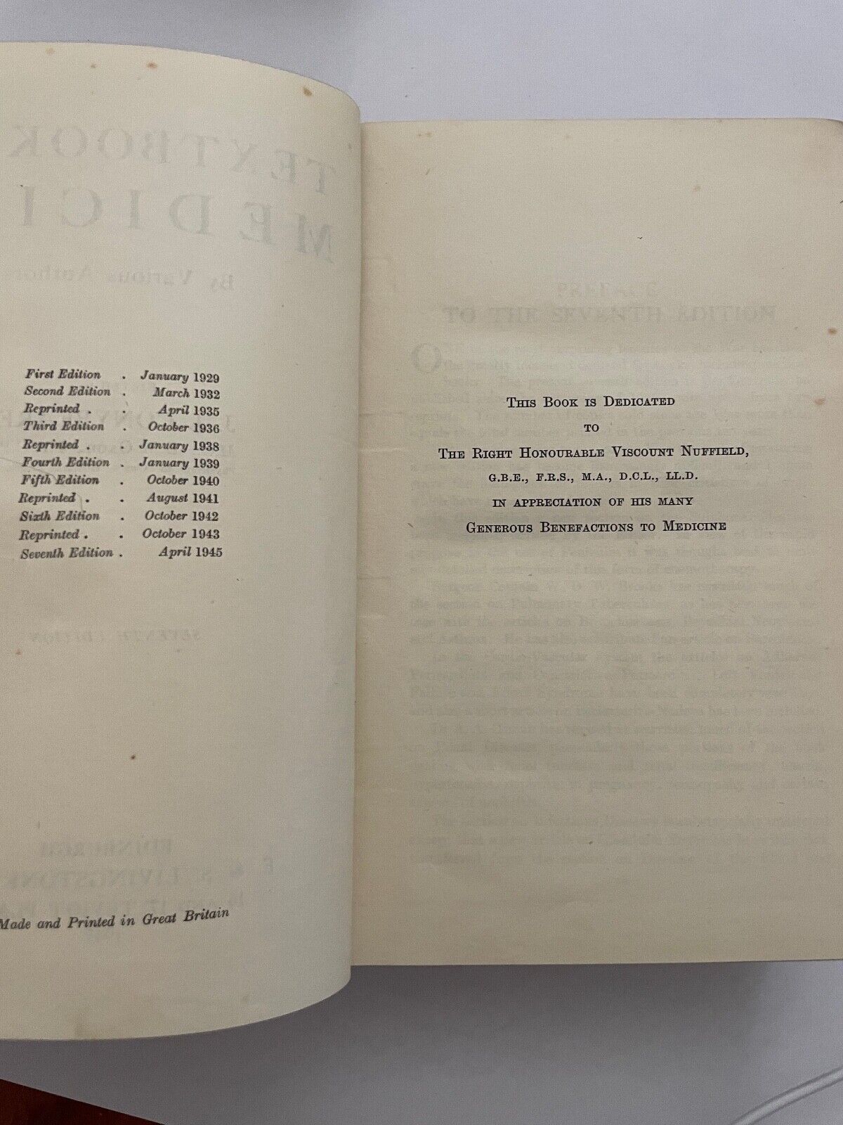Textbook Of Medicine, John Conybeare & WN Mann  7th Ed Hardcover