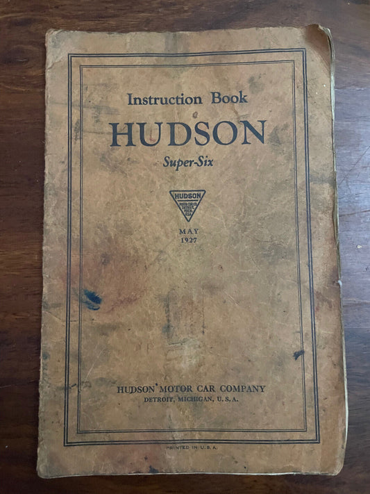 Original 1925 Hudson Super-Six Parts List