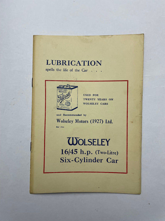 Wolseley Oil advert 1924