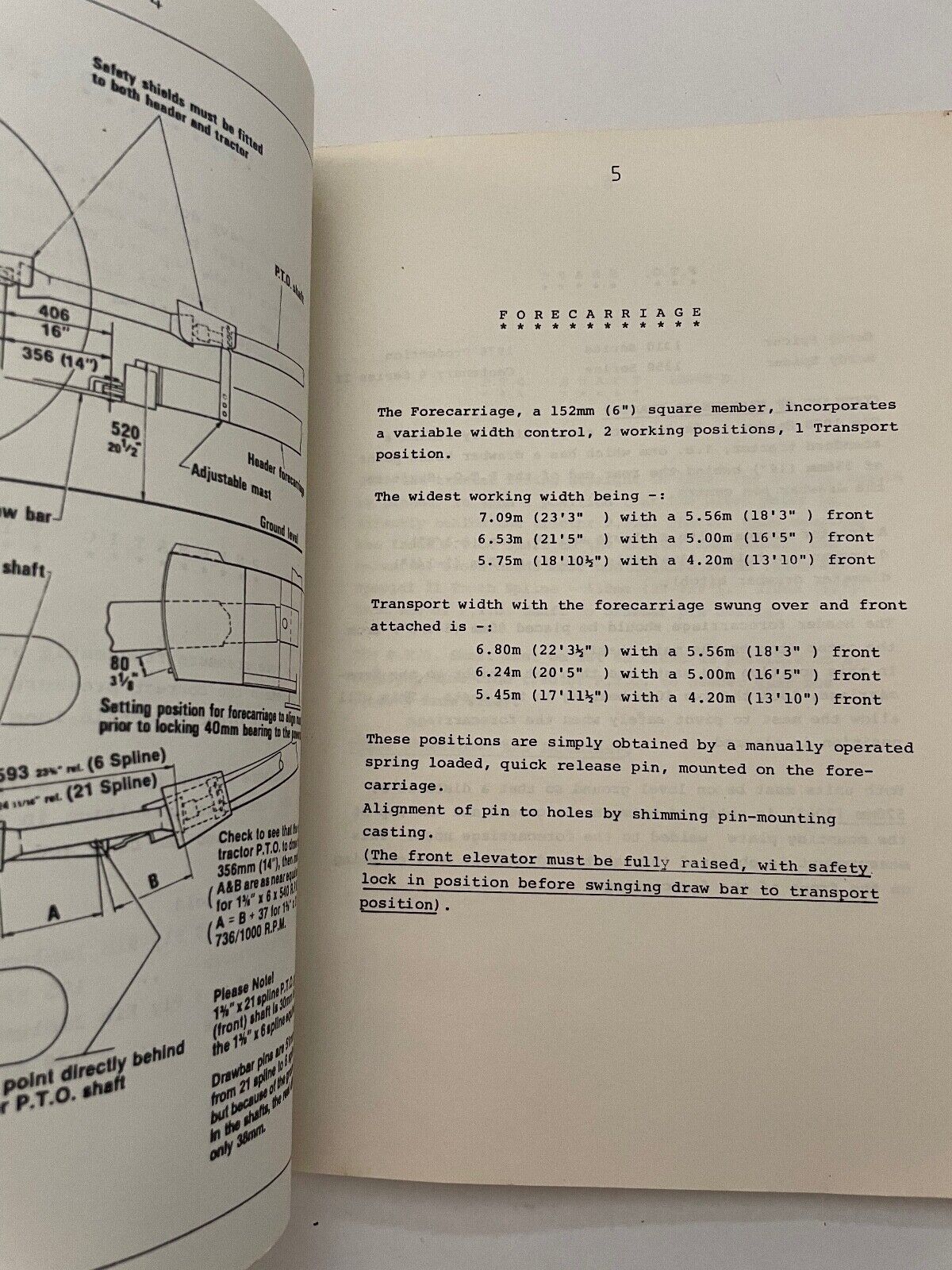 Horwood Bagshaw Ltd 1070 Series II PTO Harvester Operation Instructions manual