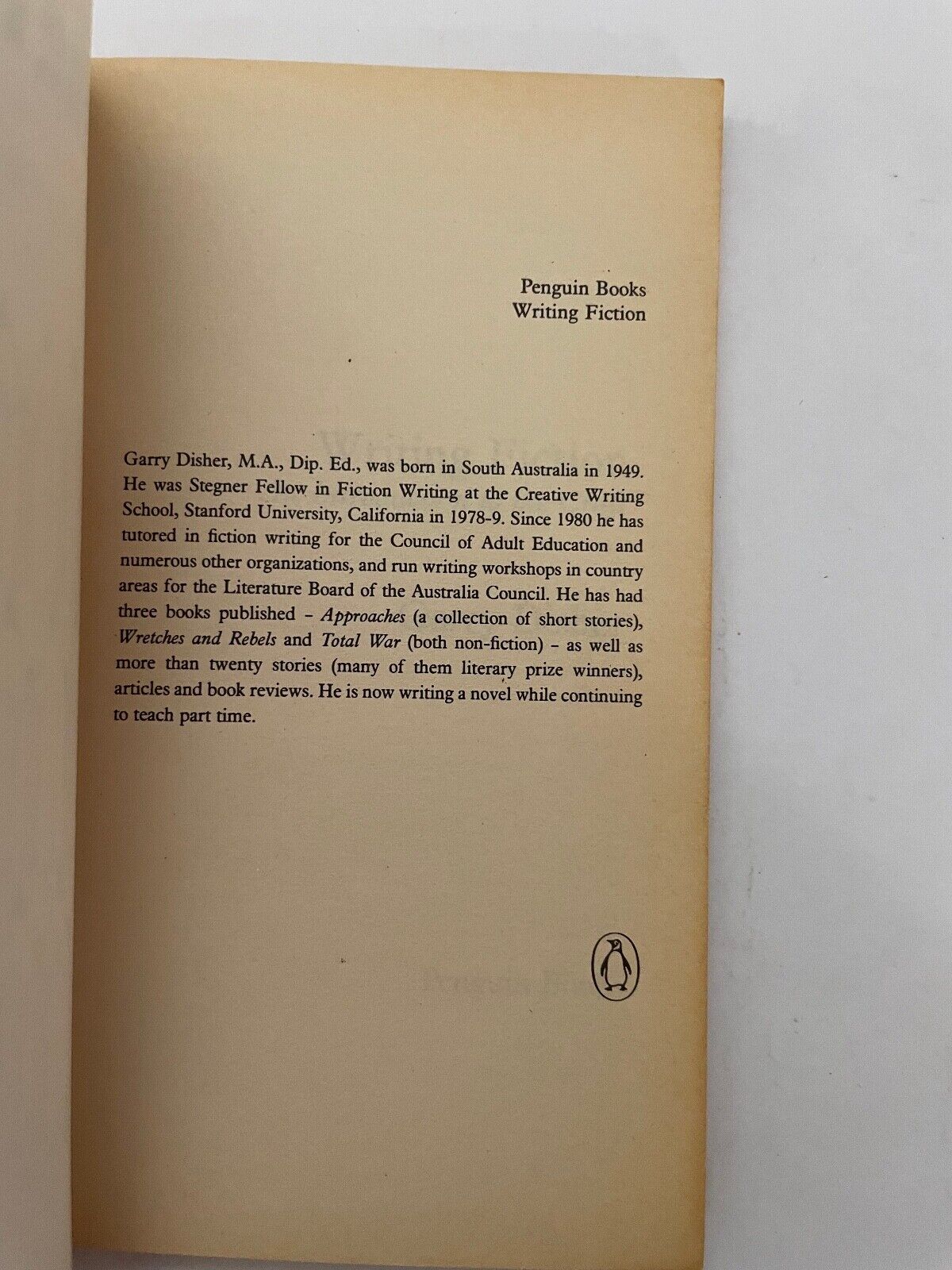Writing Fiction: An introduction to the craft by Garry Disher (Paperback, 2001)