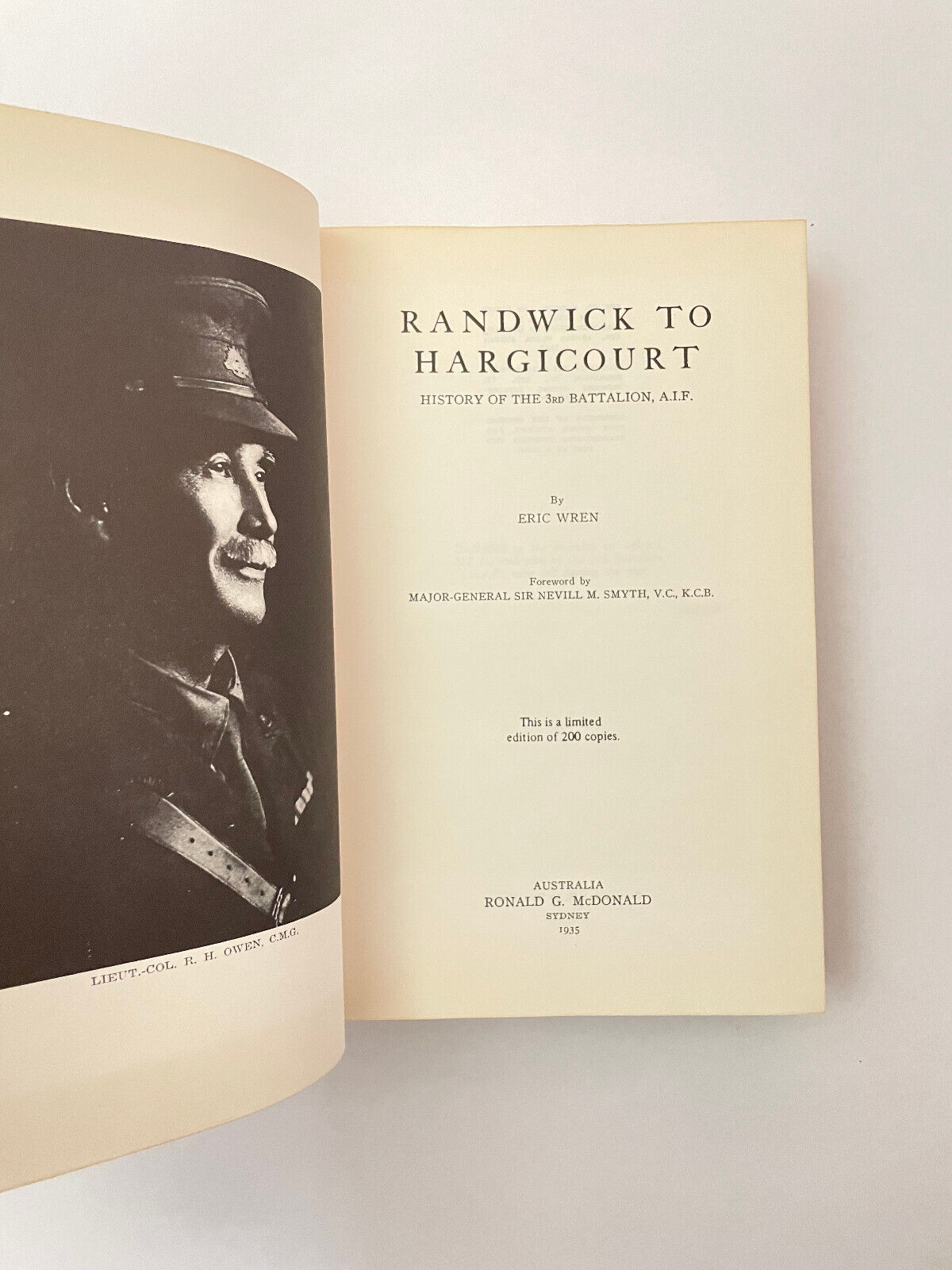 Randwick to Hargicourt – History of the 3rd Battalion A.I.F. by Eric Wren