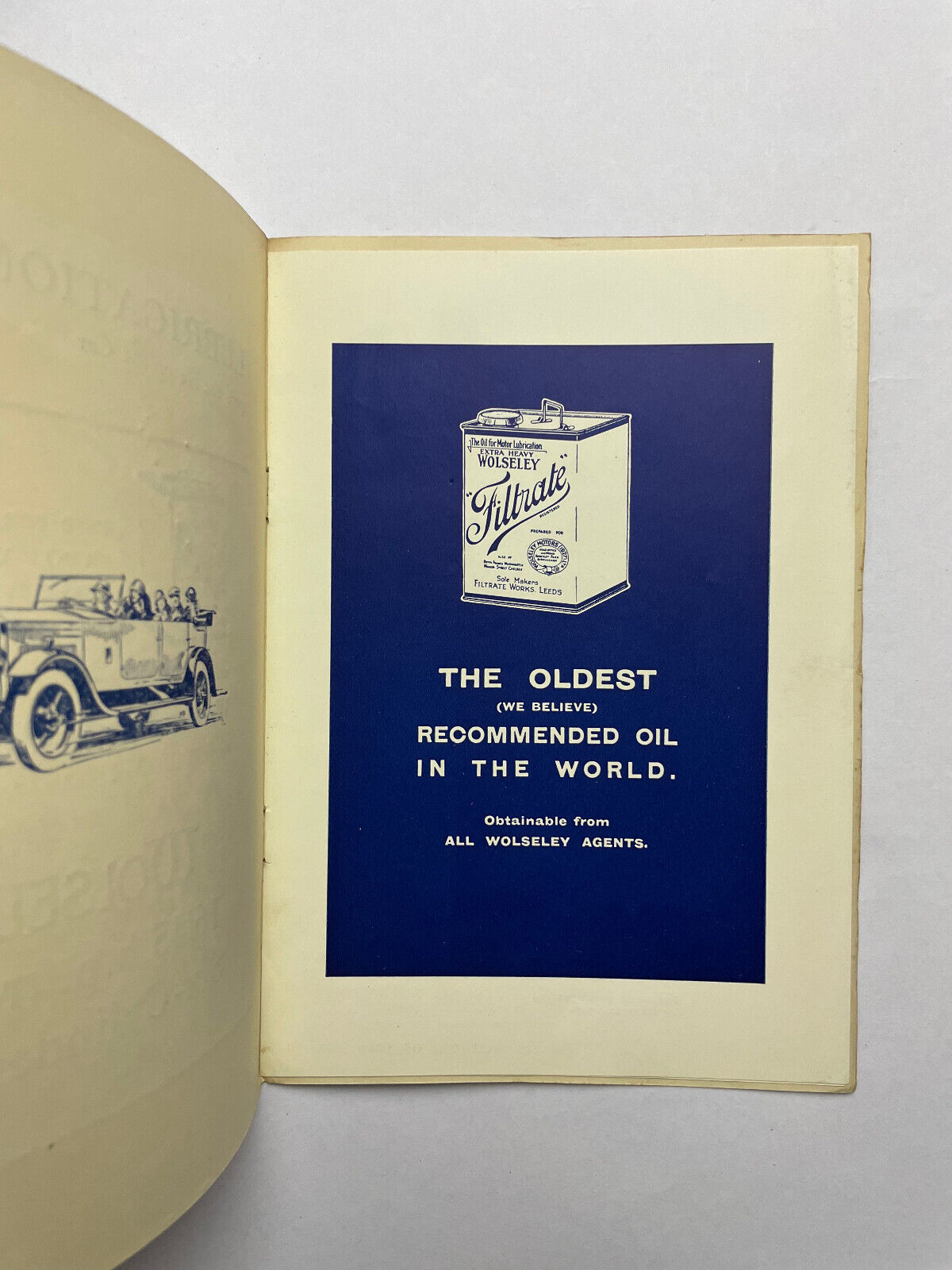 Wolseley Oil advert 1924