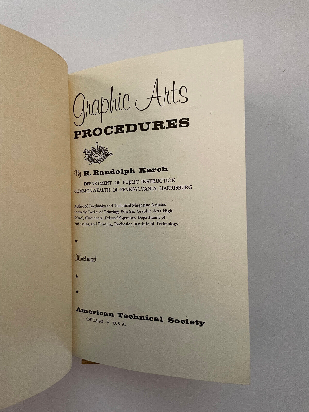 R Randolph Karch / GRAPHIC ARTS PROCEDURES 1957