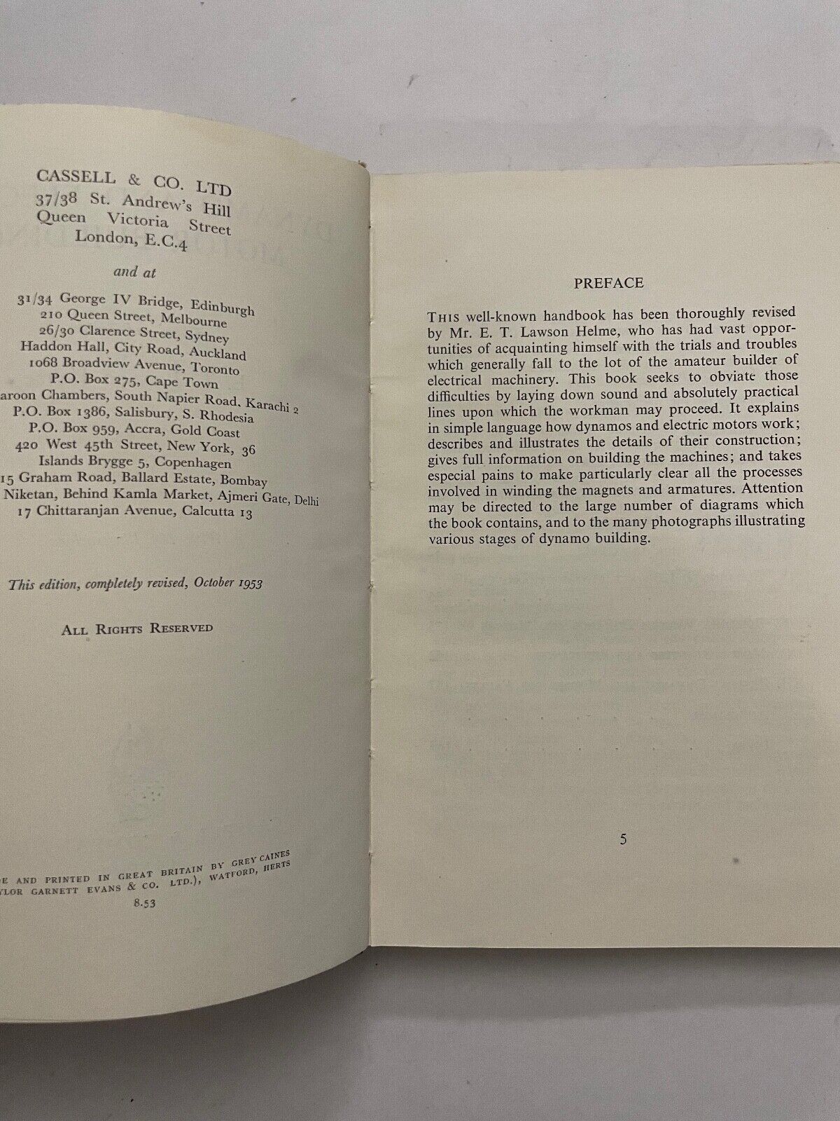 Dynamo and Electric Motor Building by Helme Cassell