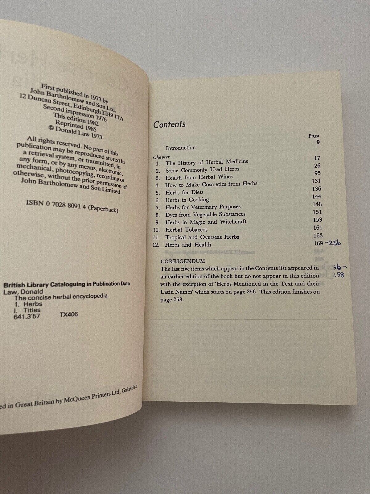 Concise Herbal Encyclopaedia by Law, Donald