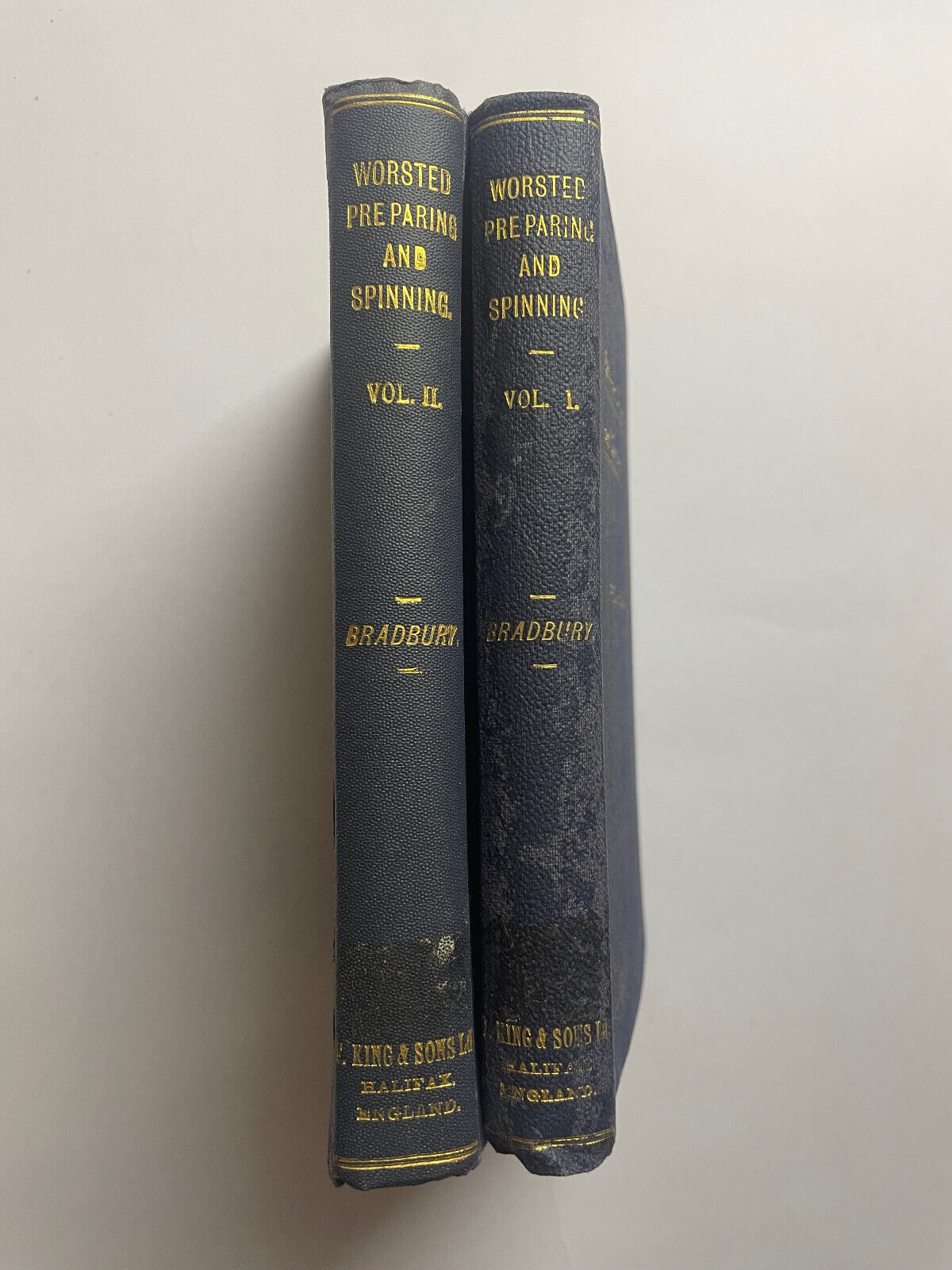 Worsted Preparing & Spinning Vol 1 & 2 by Fred Bradbury