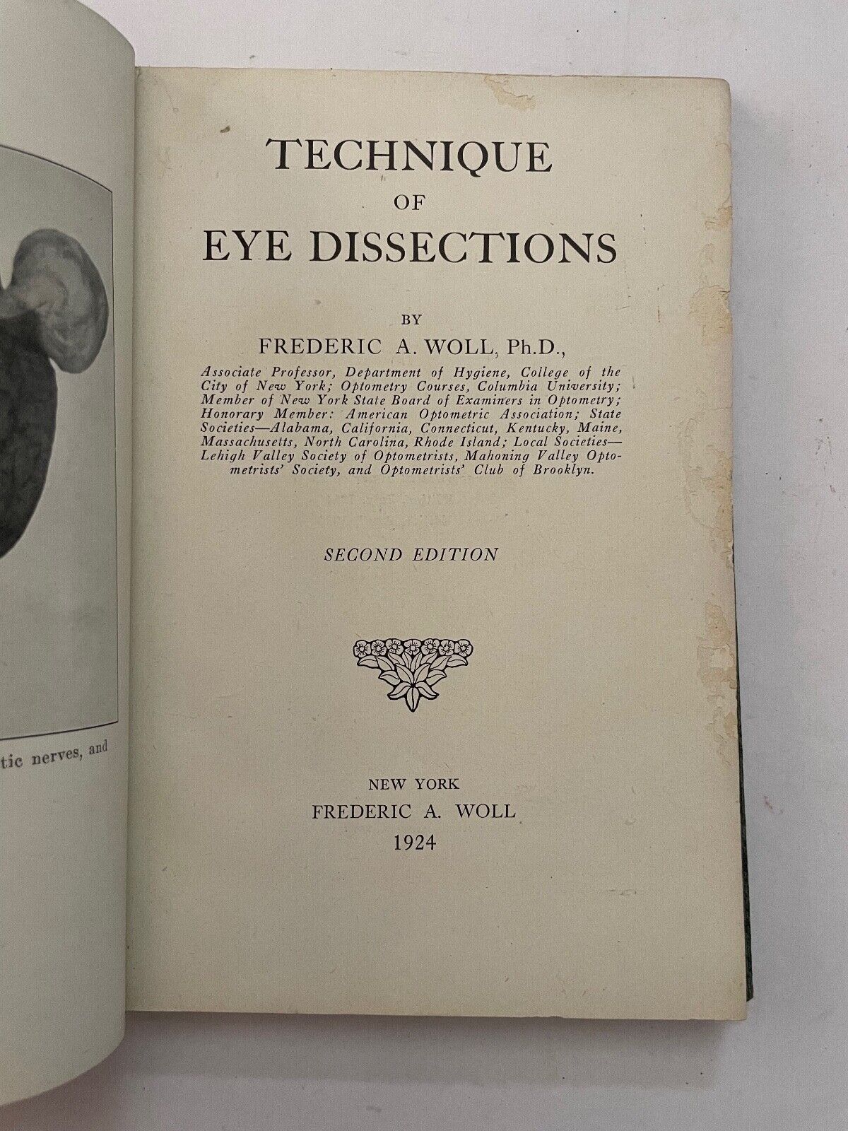 Technique of Eye Dissections by Frederic A Woll